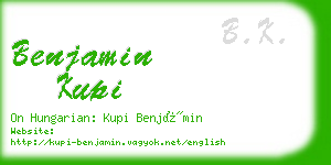 benjamin kupi business card